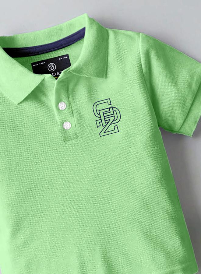 كوديز تيشيرت بولو قطني للأطفال بلون أخضر - Image 3