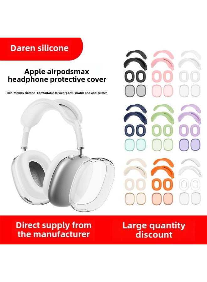 2024 Suitable For Airpods Max Protective Cover TPU Shell Cover Silicone Head Beam Beam Beam Ear Cap Cover-Color:Starlight Four-piece Set-Model:Airpods Max  - Image 2
