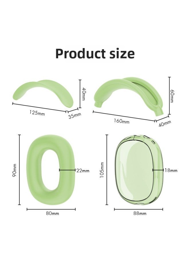 2024 Suitable For Airpods Max Protective Cover TPU Shell Cover Silicone Head Beam Beam Beam Ear Cap Cover-Color:Starlight Four-piece Set-Model:Airpods Max  - Image 5