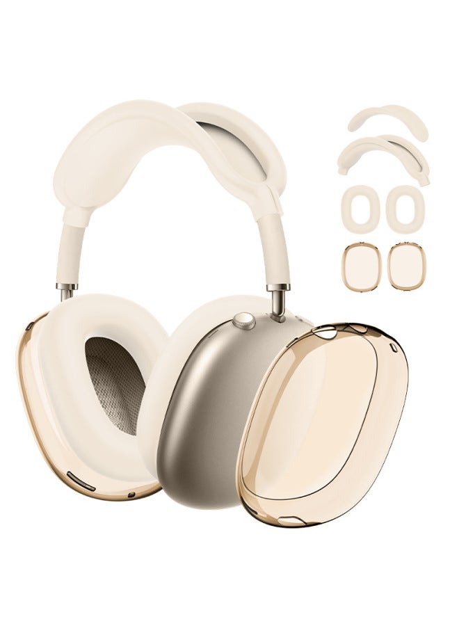 2024 Suitable For Airpods Max Protective Cover TPU Shell Cover Silicone Head Beam Beam Beam Ear Cap Cover-Color:Starlight Four-piece Set-Model:Airpods Max  - Image 1