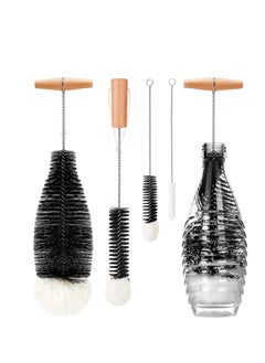 Cleaning Bottle Brush, Bottle Brush Cleaning Set for cleaning Narrow Neck glass pipe, w i n e Glass, Tea Coffee Cup, Sports Water Bottles, Kettle Brush, Straw brush, Tube and baby bottle brush4 Pack