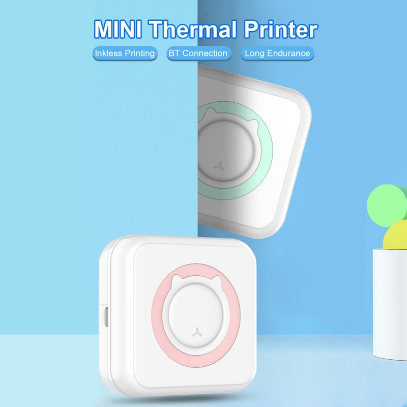 All-in-one Photo Printer Multifunction Portable Printer Wireless Instant Mini Printer Support BT Connection for Smartphone with 6 Thermal Paper Rolls and 5 Self-adhesive Paper Rolls 57mm Compatible - Image 4
