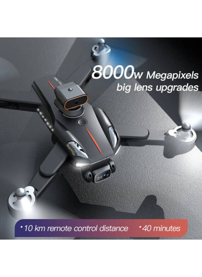 P12 Pro Foldable Drone with Dual 4K Front & 1080P Bottom HD Cameras | 120° Wide-Angle Lens & FPV Live Video Transmission | Gesture & Voice Control for Hands-Free Use | One-Key Takeoff/Landing | Lightweight and Portable Design | Long Battery Life for Extended Flight Time | Ideal for Beginners, Kids, and First-Time Flyers