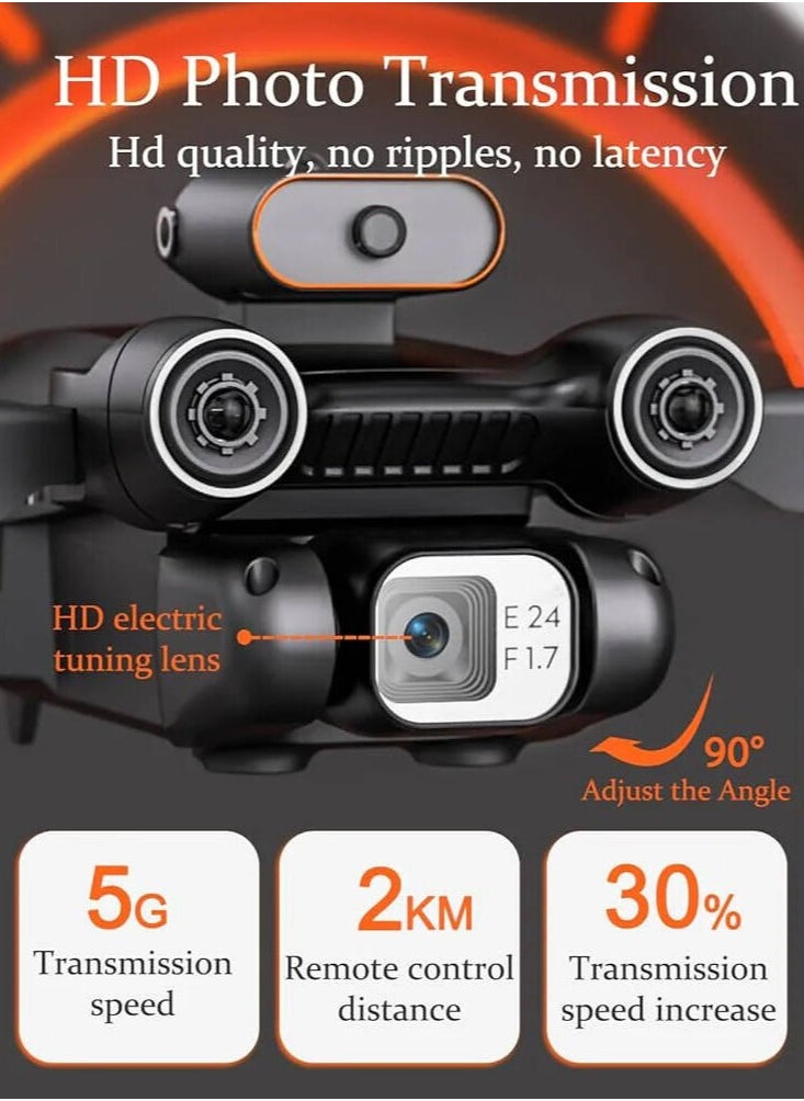 P12 Pro Foldable Drone with Dual 4K Front & 1080P Bottom HD Cameras | 120° Wide-Angle Lens & FPV Live Video Transmission | Gesture & Voice Control for Hands-Free Use | One-Key Takeoff/Landing | Lightweight and Portable Design | Long Battery Life for Extended Flight Time | Ideal for Beginners, Kids, and First-Time Flyers