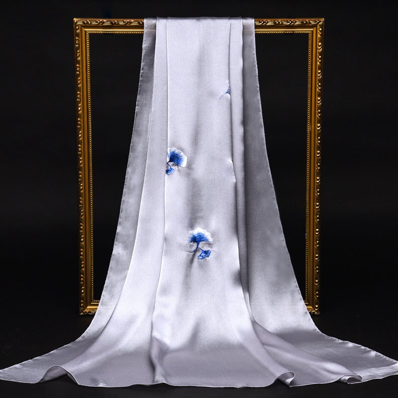 Suzhou Embroider Silk Scarf Women'S Embroidered Shawl Mulberry Silk Handmade Double-Sided Embroidered Silk Scarf For Mom Ladieswear'S Day - Image 1
