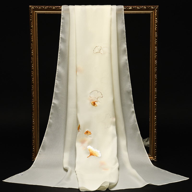 Suzhou Embroider Silk Scarf Women'S Embroidered Shawl Mulberry Silk Handmade Double-Sided Embroidered Silk Scarf For Mom Ladieswear'S Day - Image 2