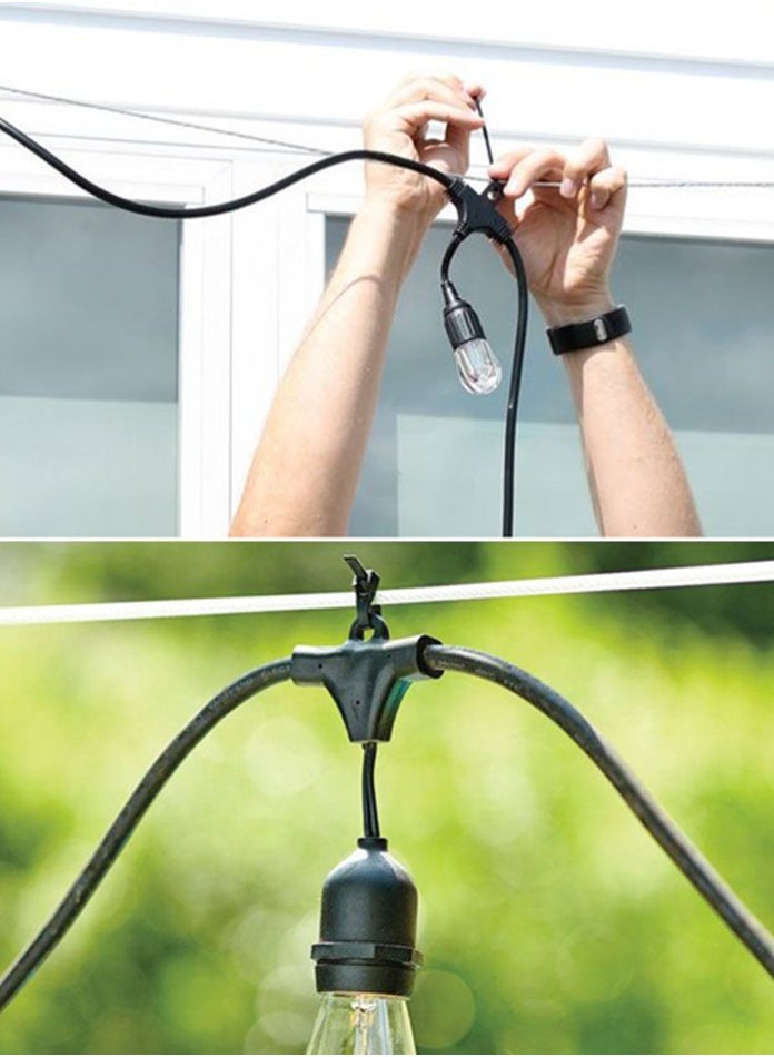 مودي مجموعة أضواء LED بيضاء دافئة عتيقة - كابل 10 أمتار مع 20 حاملًا للمصباح + 20 مصباح LED على طراز Edison - إضاءة ديكورية داخلية وخارجية - Image 3