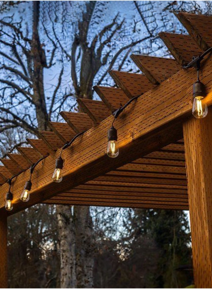 مودي مجموعة أضواء LED بيضاء دافئة عتيقة - كابل 10 أمتار مع 20 حاملًا للمصباح + 20 مصباح LED على طراز Edison - إضاءة ديكورية داخلية وخارجية - Image 5