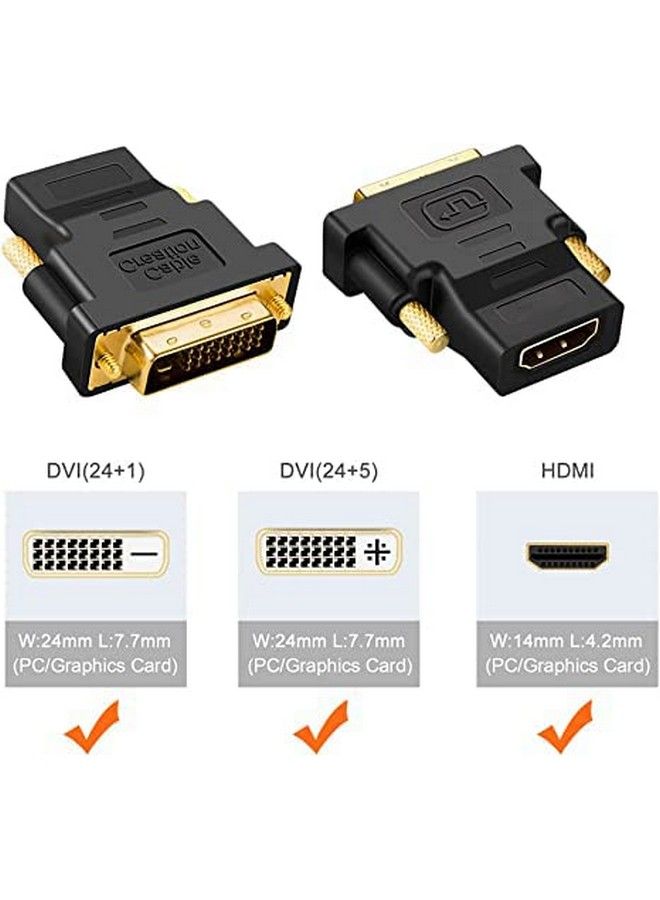 CableCreation Hdmi To Dvi Adapter 2 Pack Bi Directional Hdmi Male To Dvi Female Converter 1080P Dvi To Hdmi Conveter 3D For Ps4 Ps5 Tv Box Blu Ray Projector Hdtv 0.15M Black - Image 4
