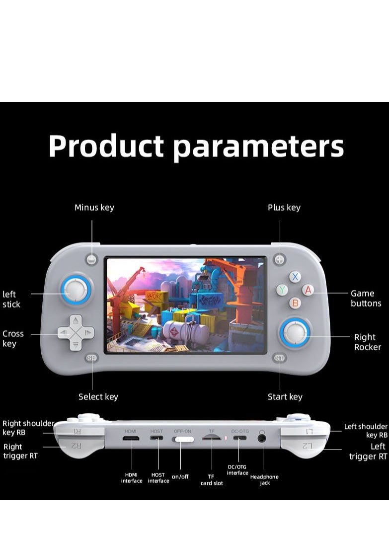 2025 XF43 Retro Handheld Game Console, 4.3” IPS Screen, Hall Joystick & Triggers, RK3128 Gaming Chip, 3000mAh Battery, 30+ Emulators with preload game, HDMI 1.4 Output, Ergonomic Design