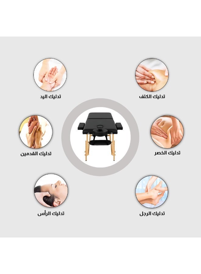 Relax Smart Folding Wooden Massage Bed – Professional Portable Massage Table with Adjustable Height, Soft Foam Cushion, and Carry Bag for Spa, Salon, Therapy, and Home Use - Image 5