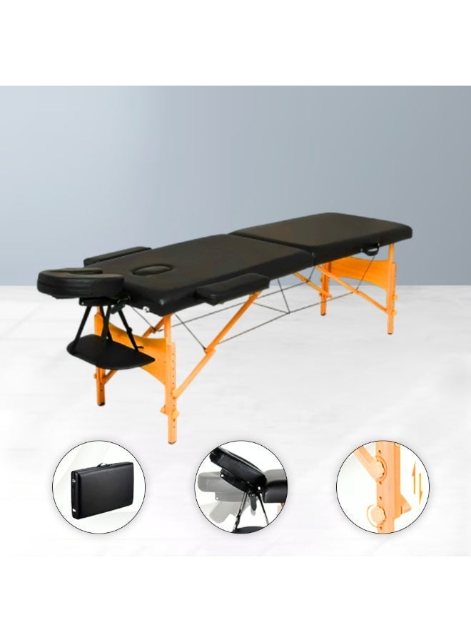 Relax Smart Folding Wooden Massage Bed – Professional Portable Massage Table with Adjustable Height, Soft Foam Cushion, and Carry Bag for Spa, Salon, Therapy, and Home Use - Image 1