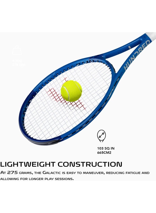 HUNDRED Galactic Strung Tennis Racket With Full Cover | 4 Points Head Light | Grip Size 2 (4 1/4 Inches) | 275 Grams (Navy/Blue) - Image 4