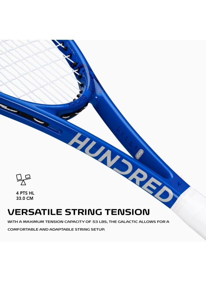 HUNDRED Galactic Strung Tennis Racket With Full Cover | 4 Points Head Light | Grip Size 2 (4 1/4 Inches) | 275 Grams (Navy/Blue) - Image 3
