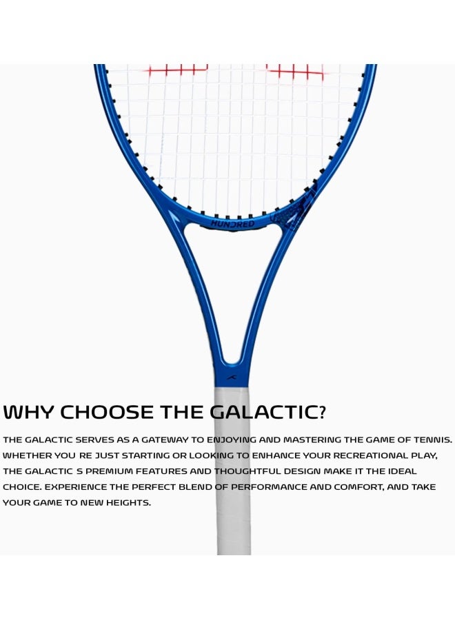 HUNDRED Galactic Strung Tennis Racket With Full Cover | 4 Points Head Light | Grip Size 2 (4 1/4 Inches) | 275 Grams (Navy/Blue) - Image 5