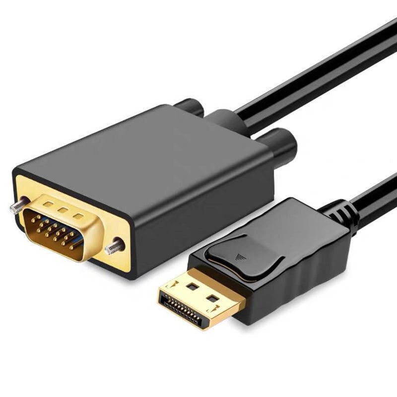 كابل محول DP إلى VGA: بصريات 1080P بنواة نحاس خالٍ من الأكسجين عالية الجودة - نقل إشارة مستقر وخالي من الخسارة بمغطاء PVC لاتصال سطح المكتب أو الكمبيوتر المحمول أو الشاشة أو البروجكتور - Image 1