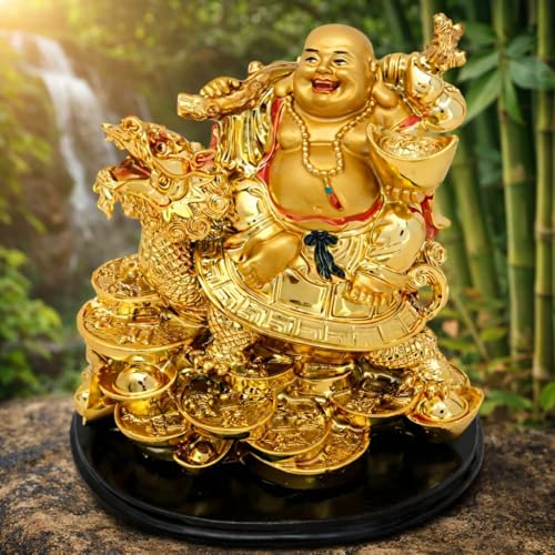 FENGSHUI Vastu / Feng Shui Laughing Buddha on Dragon for Remove Bad Luck by JPS Retail | Vastu Feng Shui Items | Laughing Buddha Gift - Image 3