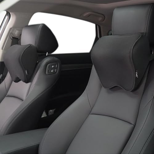 Crofy 2-Pack Car Neck Pillow, Softness Car Headrest Pillow for Driving with Adjustable Strap, 100% Memory Foam and Breathable Removable Cover, Comfortable Ergonomic Design, 4.7 Inches Thick - Image 2