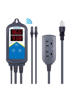 Itc306A Wifi Temperature Controller, WiFi Aquarium Thermostat Heater Controller 120V~1200W Temperature Control With Two Probes Only For Heater Aquarium Breeding Reptiles Hatching.