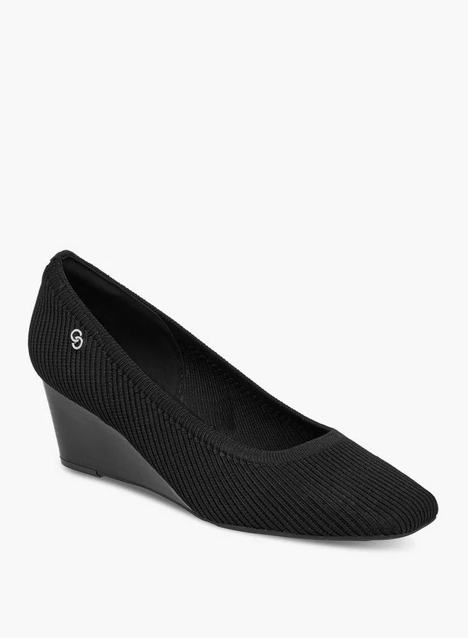 Celeste Women's Textured Slip-On Wedge Heel Shoes