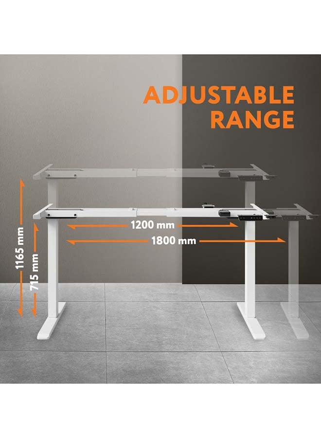 Sky Land Electric Height-Adjustable Standing Desk Frame, Ergonomic Sit-Stand Workstation, Customizable Height, Dual Motor Design, Smart Controller for Home & Office, White (Frame Only) - Image 3