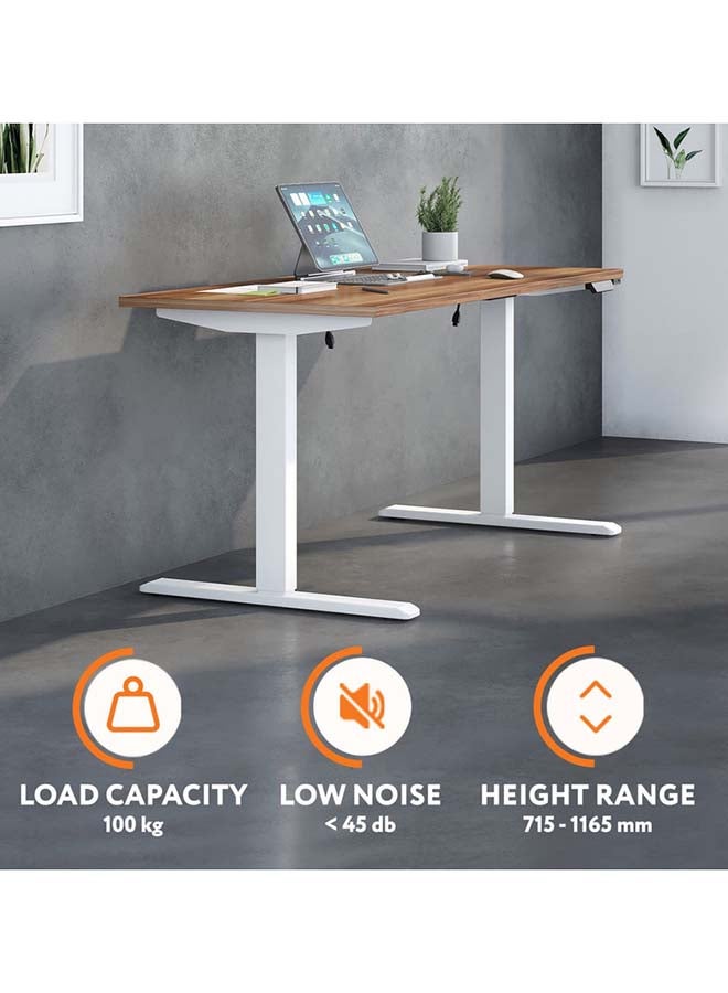 Sky Land Electric Height-Adjustable Standing Desk Frame, Ergonomic Sit-Stand Workstation, Customizable Height, Dual Motor Design, Smart Controller for Home & Office, White (Frame Only) - Image 2
