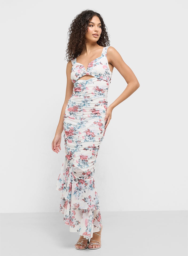 جينجر فستان مزين بفتحات على شكل زهور - Image 1