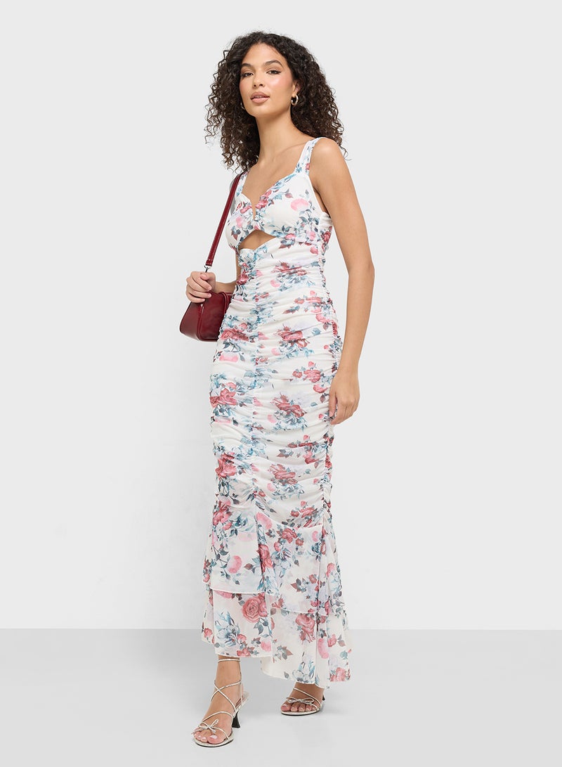 جينجر فستان مزين بفتحات على شكل زهور - Image 4