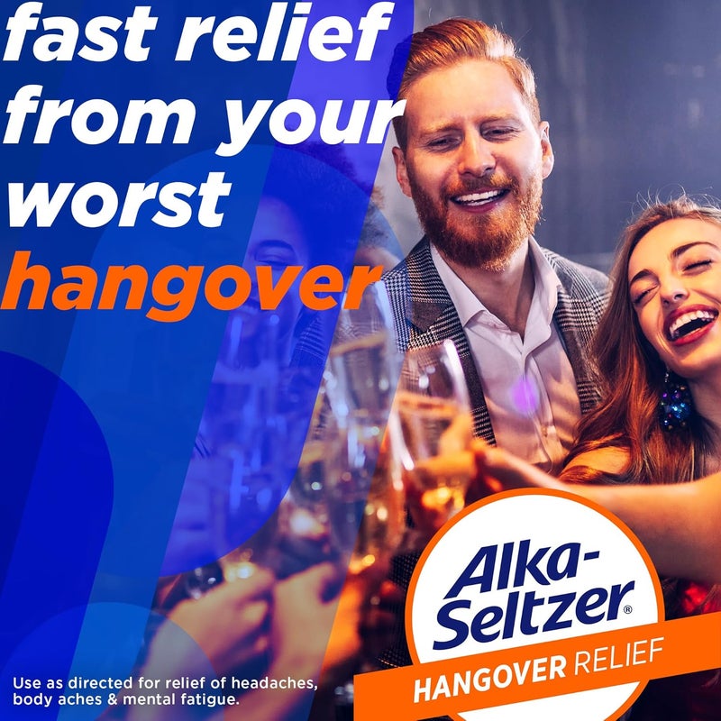 Alka-Seltzer Hangover Relief Tablets, Fast Relief Starts In About 15 Minutes for Headaches, Body Aches & Mental Fatigue, Bachelorette Party & Bachelor Party Packs 60 Count (3 Boxes, 20 Tablets Each) - Image 2