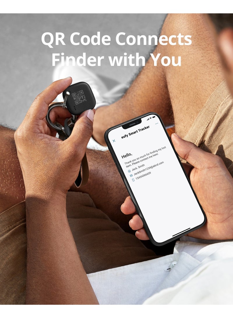 eufy رابط سمارت تراك من يوفاي (أسود، عبوة 1)، غير مدعوم من أندرويد، يعمل مع تطبيق آبل فايند ماي (لنظام iOS فقط)، كاشف المفاتيح، جهاز تتبع بلوتوث لسماعات الأذن والأمتعة، كاشف الهاتف، مقاوم للماء. حزمة - Image 5