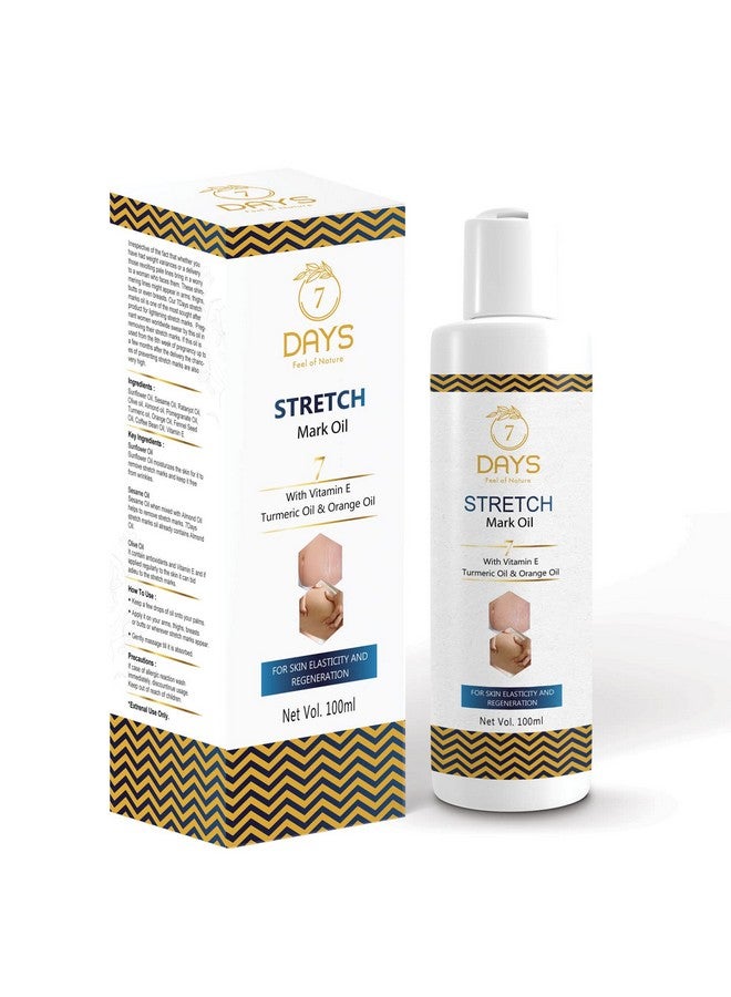 7 Days Stretch Marks Oil With Rosehip Sunflower Olive & Almond Oil Reduce Stretch Marks Scars And Moisturizes Skin (100Ml) - Image 1