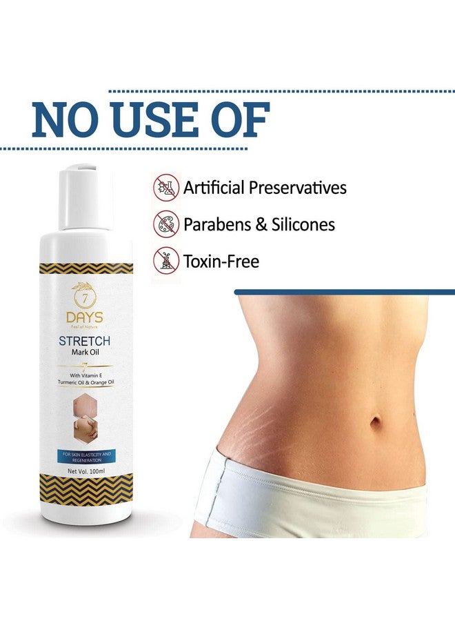 7 Days Stretch Marks Oil With Rosehip Sunflower Olive & Almond Oil Reduce Stretch Marks Scars And Moisturizes Skin (100Ml) - Image 5