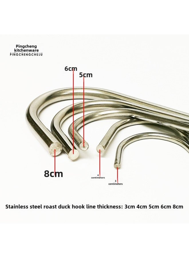 Roast Duck Hook Roast Duck Hook Roast Goose Double Hook Duck Hook Commercial Special Hook Roast Meat Ring Large Circle Stainless Steel Shelf-Color:4cm Thick Length 20cm S Hook 1 Piece Buy Ten Get Two Free - Image 5