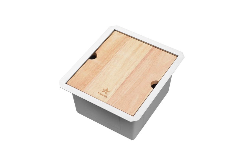 STARSTAR Workstation Ledge Undermount Single Bowl 304 Stainless Steel Kitchen/Yard/Bar/Laundry/Office Sink, With Grid, Cutting Board, Strainer with Basket (13 x 15 x 8) - Image 1