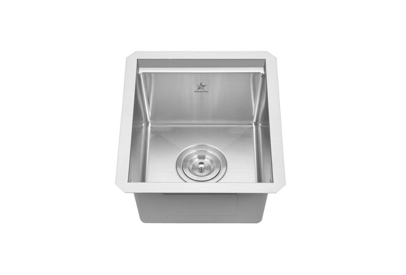 STARSTAR Workstation Ledge Undermount Single Bowl 304 Stainless Steel Kitchen/Yard/Bar/Laundry/Office Sink, With Grid, Cutting Board, Strainer with Basket (13 x 15 x 8) - Image 4