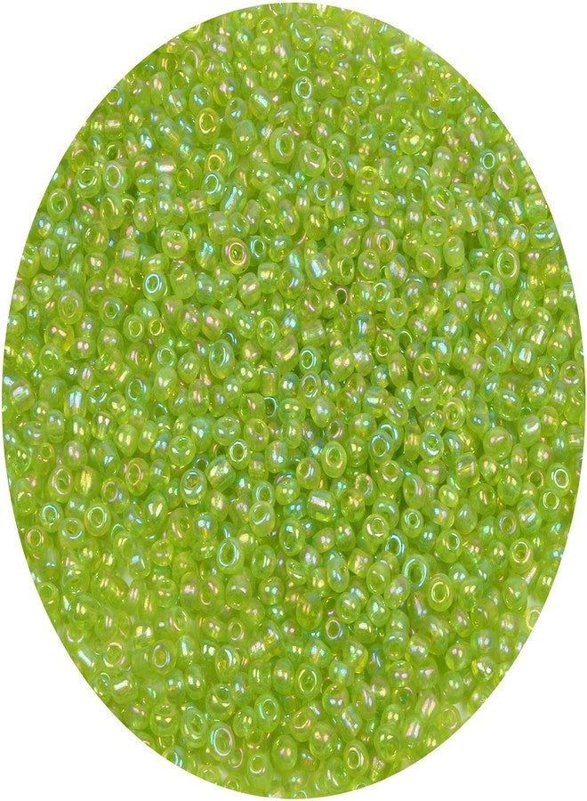 CCOZN 1300 Pieces Glass Seed Beads Bulk - 4mm 6/0 Opaque Pony Beads for Jewelry Making - Light Green AB - Image 3