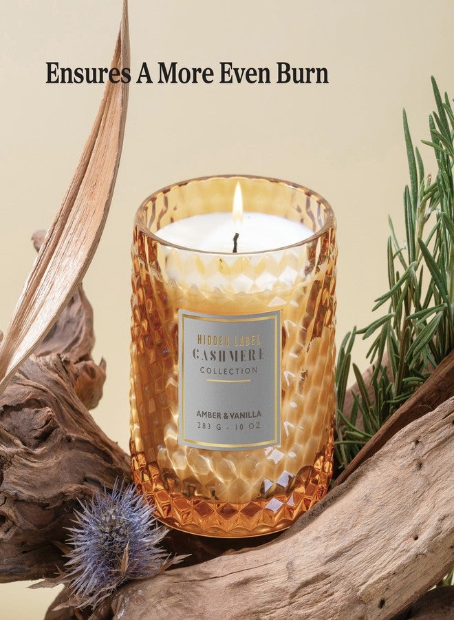 Hidden Label Amber & Vanilla Fall Candles, Natural Candle Non Toxic,100% Cotton Lead-Free Wick,Candles for Home Scented,10 oz 65 Hours Burn time,Candle Gifts for Women & Men. - Image 2