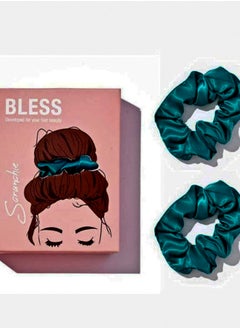 Bless Bless Hair Scrunchie Set Petrol Green 2 Pcs 
