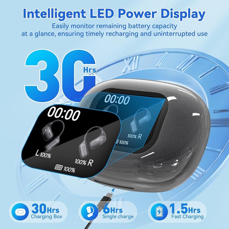 NALACAL سماعات أذن للترجمة الفورية، سماعات أذن للترجمة مزودة بشاشة لمس LED، وقت تشغيل 50 ساعة، مترجم غير متصل بالإنترنت لاستكشاف حياة المغتربين بحرية، متوافقة مع أنظمة iOS وAndroid، تدعم 138 لغة - Image 3