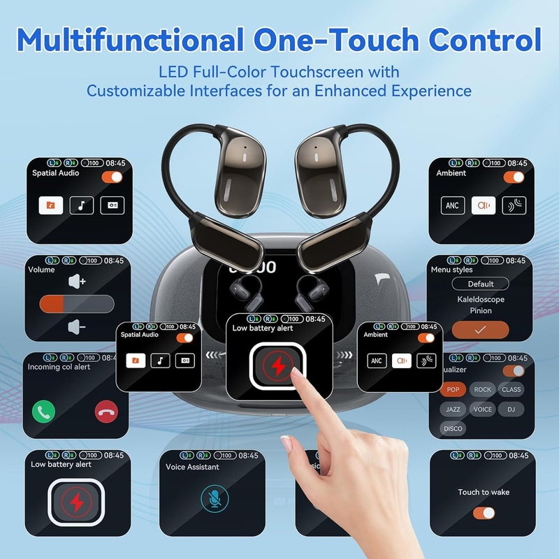 NALACAL سماعات أذن للترجمة الفورية، سماعات أذن للترجمة مزودة بشاشة لمس LED، وقت تشغيل 50 ساعة، مترجم غير متصل بالإنترنت لاستكشاف حياة المغتربين بحرية، متوافقة مع أنظمة iOS وAndroid، تدعم 138 لغة - Image 2