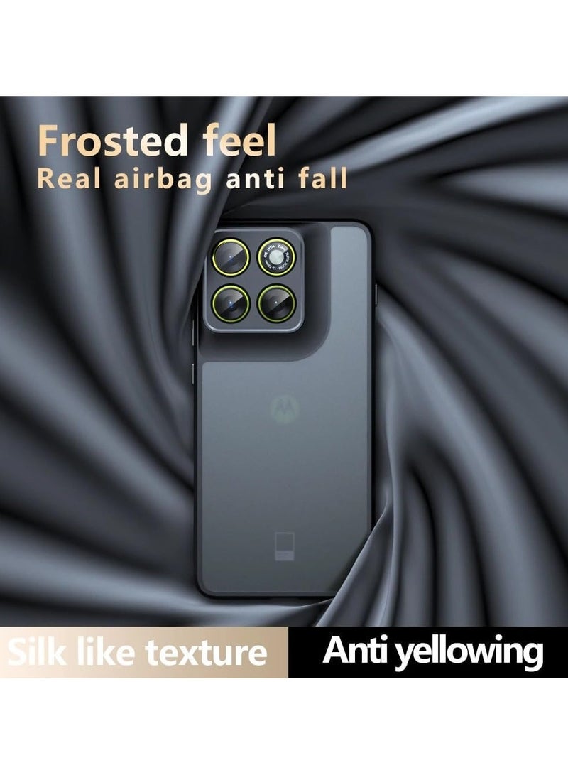 عام غطاء متوافق مع Motorola Edge 70 - حافظة شفافة عاتمة لطيفة على البشرة مع حماية إيرباج، غطاء مضاد للاصفرار من PC + TPU مقاوم للصدمات - Image 5