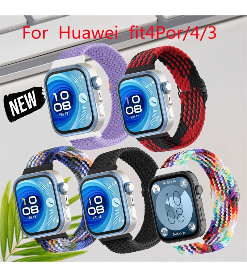 Adustable Black Nylon Strap Compatible With Huawei Fit 4 Pro 4 3 Breathable For Fitness Running Outdoor Daily - Image 1