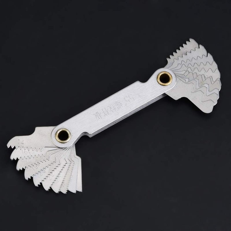 مقياس درجة الخيط 55 درجة من الفولاذ المقاوم للصدأ، 20 ورقة، أداة بحجم الجيب للمهندسين والميكانيكيين - Image 5