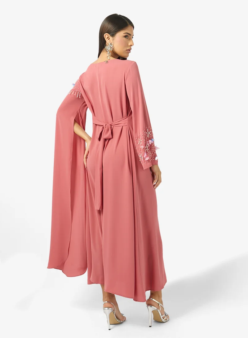 Khizana Embellished Dress With Exagerated Sleeves