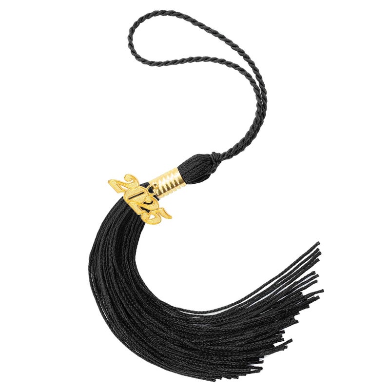 NZKNP 2025 Tassel 1PCSGraduation Cap Tassels Charm for 2025 Grads2025 Tassel with 2025 Year Gold Date Charms for Graduate Parties Ceremonies SouvenirGraduation Hat Decoration 9 Black