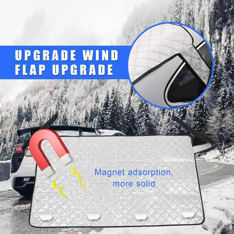 Dickno Car Rear Windshield Cover, Magnetic Auto Rear Windscreen Snow Ice Cover, 4 Layers All-Weather Ice Frost Snow Protector, Automotive Winter Accessories for Most Vehicles - Image 3