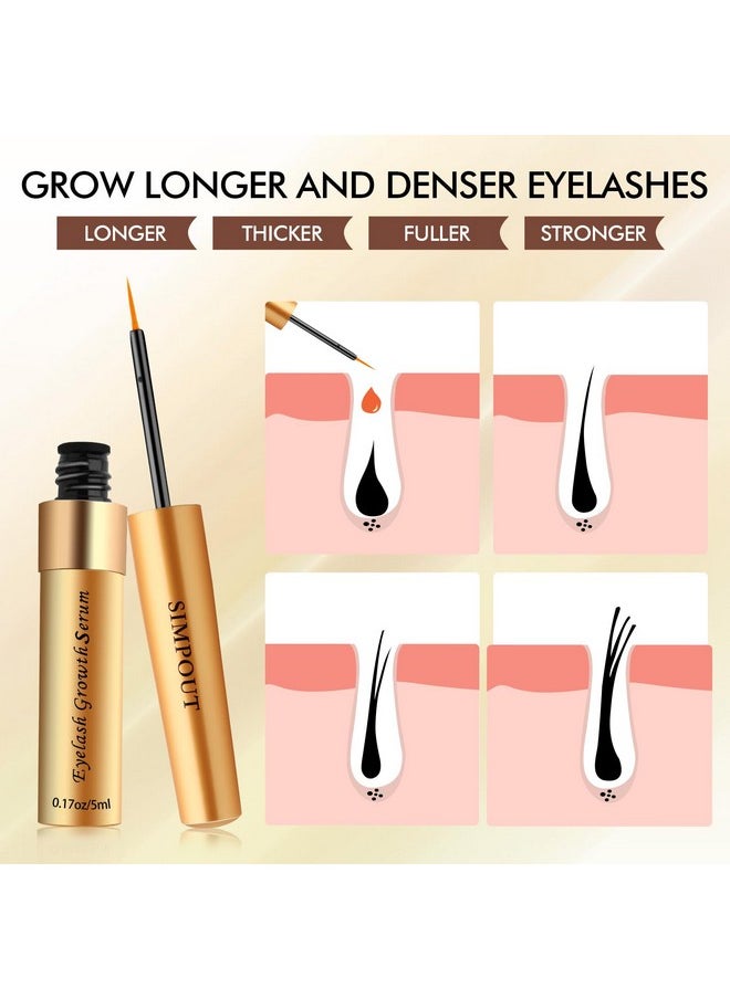 Simpout - Eyelash Growth Serum Fuller & Longer Looking Eyelashes Lash Enhancing Serum Voluminous Lengthening Natural Lash Enhancer Vegan & Cruelty Free - Image 1