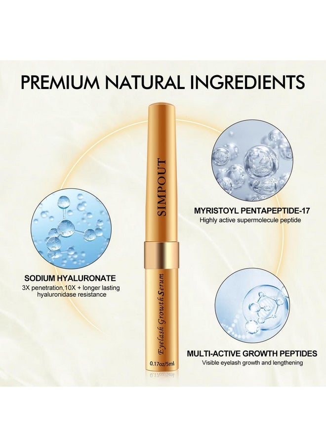 Simpout - Eyelash Growth Serum Fuller & Longer Looking Eyelashes Lash Enhancing Serum Voluminous Lengthening Natural Lash Enhancer Vegan & Cruelty Free - Image 1