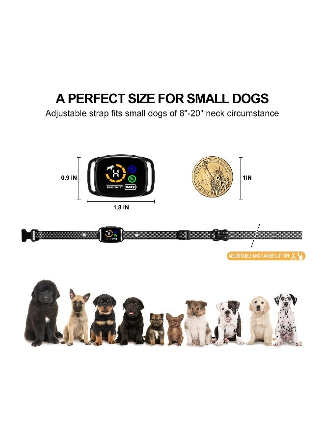null - Rechargeable No Shock Bark Collar for Small/Medium Dogs - Smart Anti-Barking Device with 6 Adjustable Sensitivity Levels, Beep & Vibration Modes (1 Pack) - Image 1