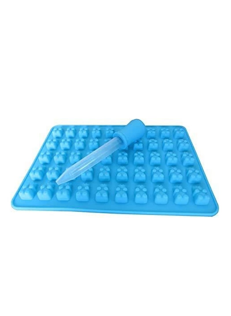 2 Pack 50 Cavity Silicone Gummy Bear Candy Chocolate Mould With a Dropper Making ,Gift For Your Kids